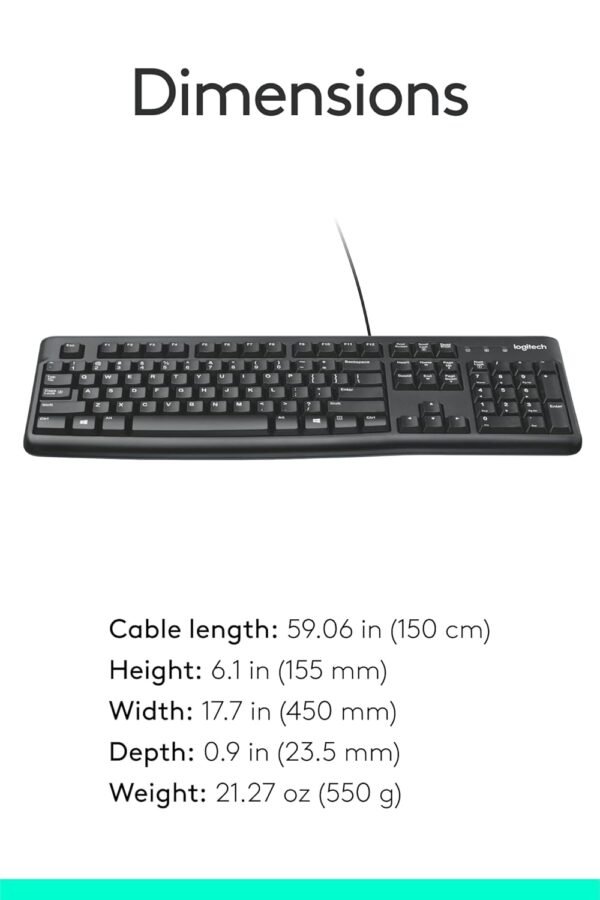 Logitech Plug and Play USB Keyboard K120 - Image 4