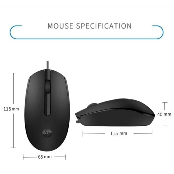 HP M10 Wired USB Mouse with 3 Buttons High Definition 1000DPI Optical Tracking and Ambidextrous Design - Image 4