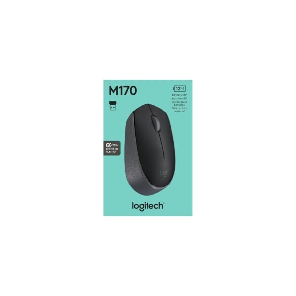Logitech M170 2. 4GHz Wireless 3-Button Optical Scroll Mouse w/Nano USB Receiver (Black)