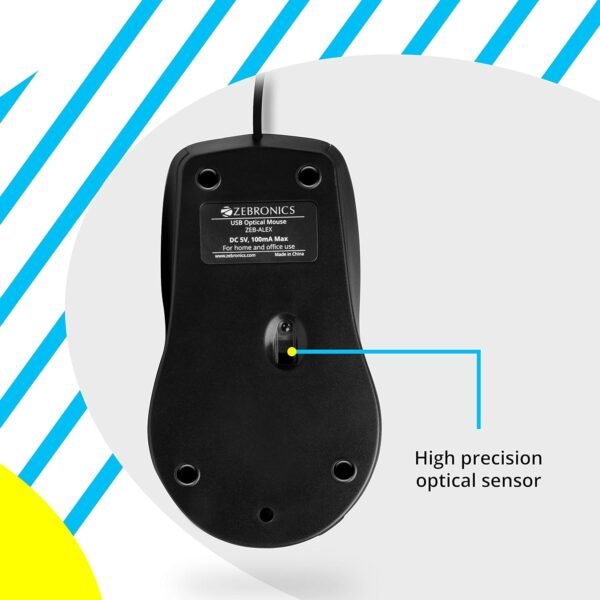 Zebronics Zeb-Alex Wired USB Optical Mouse with 3 Buttons - Image 5