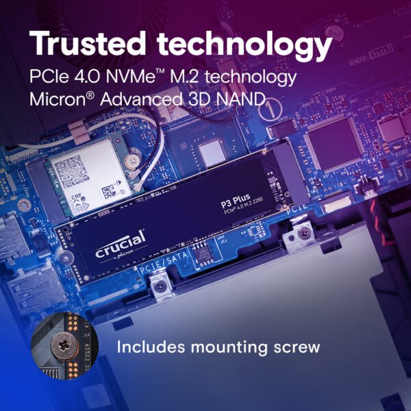 Crucial P3 Plus 500GB PCIe M.2 2280 SSD - Image 5